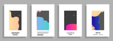 Şablon broşürleri, el ilanları, iş sunumları. Modern düz çizgi biçimi.