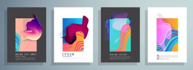 Şablon broşürleri, el ilanları, iş sunumları. Modern düz çizgi biçimi.