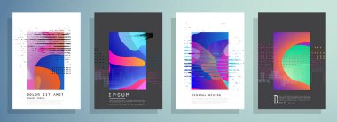 Şablon broşürleri, el ilanları, iş sunumları. Modern düz çizgi biçimi.