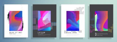 Şablon broşürleri, el ilanları, iş sunumları. Modern düz çizgi biçimi.