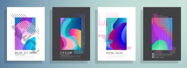 Şablon broşürleri, el ilanları, iş sunumları. Modern düz çizgi biçimi.