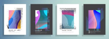 Şablon broşürleri, el ilanları, iş sunumları. Modern düz çizgi biçimi.