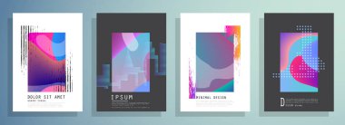 Şablon broşürleri, el ilanları, iş sunumları. Modern düz çizgi biçimi.