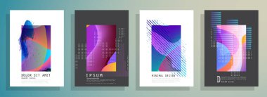 Şablon broşürleri, el ilanları, iş sunumları. Modern düz çizgi biçimi.