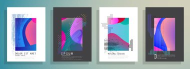 Şablon broşürleri, el ilanları, iş sunumları. Modern düz çizgi biçimi.