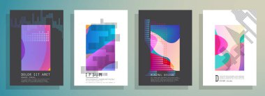 Şablon broşürleri, el ilanları, iş sunumları. Modern düz çizgi biçimi.