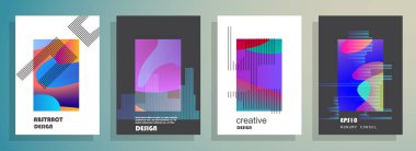 Şablon broşürleri, el ilanları, iş sunumları. Modern düz çizgi biçimi.