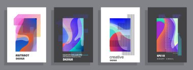 Şablon broşürleri, el ilanları, iş sunumları. Modern düz çizgi biçimi.