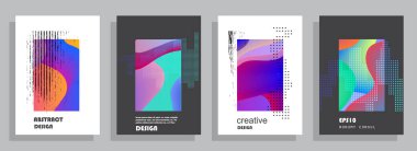 Şablon broşürleri, el ilanları, iş sunumları. Modern düz çizgi biçimi.