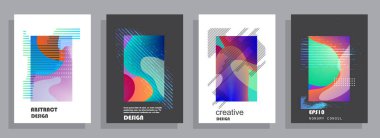 Şablon broşürleri, el ilanları, iş sunumları. Modern düz çizgi biçimi.