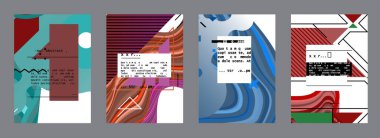 Broşür kapağı tasarımı için soyut geometrik şablon arkaplanı.