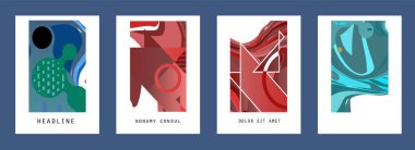 Broşür kapağı tasarımı için soyut geometrik şablon arkaplanı.