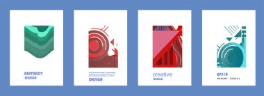 Broşür kapağı tasarımı için soyut geometrik şablon arkaplanı.