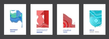 Broşür kapağı tasarımı için soyut geometrik şablon arkaplanı.