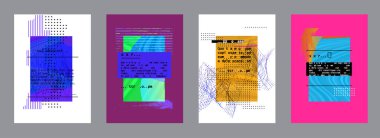 Broşür kapağı tasarımı için soyut geometrik şablon arkaplanı.