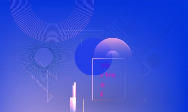 Grafik geometrik elementlerle kaplanmış şablonlar. Broşürler, posterler, kapaklar ve afişler için kullanılabilir. Vektör illüstrasyonları.