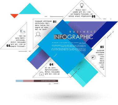 Soyut geometrik arkaplan, farklı geometrik şekillerin kombinasyonu