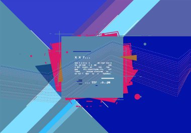 Çeşitli yuvarlak doğrusal şekillere sahip modern soyut geometrik arkaplan. Dinamik bileşimin vektör illüstrasyonu.