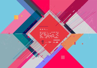 Çeşitli yuvarlak doğrusal şekillere sahip modern soyut geometrik arkaplan. Dinamik bileşimin vektör illüstrasyonu.