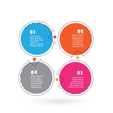 Çeşitli yuvarlak doğrusal şekillere sahip modern soyut geometrik arkaplan. Dinamik bileşimin vektör illüstrasyonu.