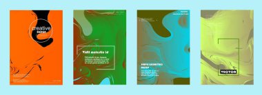 Grafik geometrik elementlerle kaplanmış şablonlar. Broşürler, posterler, kapaklar ve afişler için kullanılabilir. Vektör illüstrasyonları.