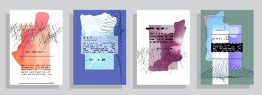 Grafik geometrik elementlerle kaplanmış şablon. Broşürlere, posterlere, kapaklara ve afişlere uygulanabilir. Vektör illüstrasyonu.