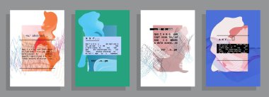 Grafik geometrik elementlerle kaplanmış şablon. Broşürlere, posterlere, kapaklara ve afişlere uygulanabilir. Vektör illüstrasyonu.