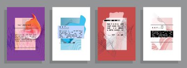 Grafik geometrik elementlerle kaplanmış şablon. Broşürlere, posterlere, kapaklara ve afişlere uygulanabilir. Vektör illüstrasyonu.