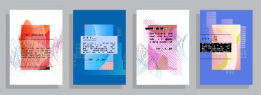 Grafik geometrik elementlerle kaplanmış şablon. Broşürlere, posterlere, kapaklara ve afişlere uygulanabilir. Vektör illüstrasyonu.