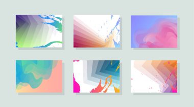 İş broşürü ayarlandı. Yaratıcı arkaplan renkleri. Moda fütürist tasarımı