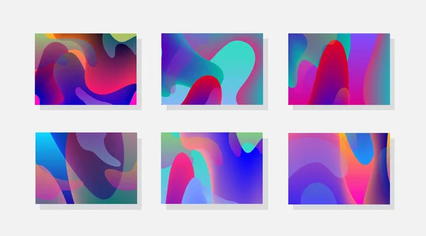 Conjunto Cubiertas Abstractas Modernas Composición Formas Coloridas Eps10 Vector — Vector de stock