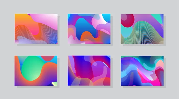 Conjunto Cubiertas Abstractas Modernas Composición Formas Coloridas Eps10 Vector — Archivo Imágenes Vectoriales