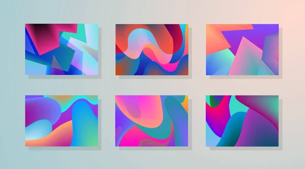 Conjunto Cubiertas Abstractas Modernas Composición Formas Coloridas Eps10 Vector — Archivo Imágenes Vectoriales