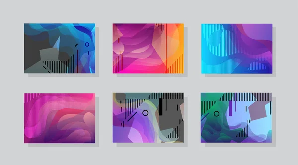 Zakelijke Brochure Vector Set Creatieve Kleuren Achtergronden Trendy Futuristische Vormgeving — Stockvector