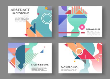 İş broşürü ayarlandı. Yaratıcı arkaplan renkleri. Moda fütürist tasarımı