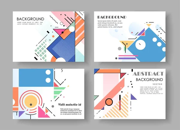 Business Broschüre Vektor Set Kreative Farben Hintergründe Trendiges Futuristisches Design Vektorgrafiken