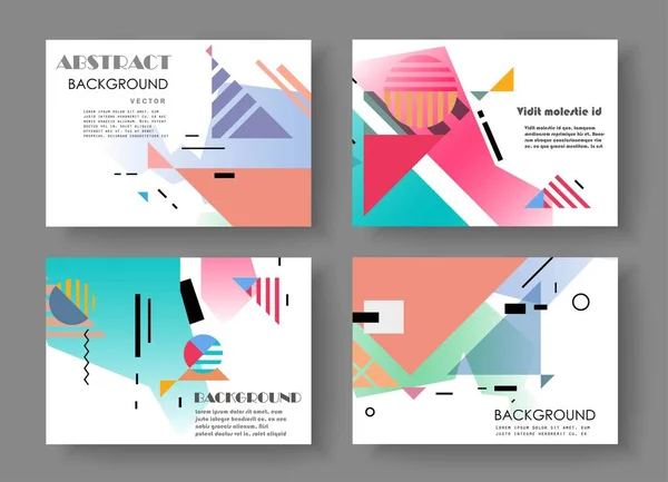 Business Broschüre Vektor Set Kreative Farben Hintergründe Trendiges Futuristisches Design Stockillustration
