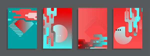 Folleto Negocios Conjunto Vectores Fondos Colores Creativos Diseño Futurista Moda — Vector de stock