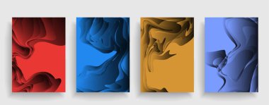 Modern soyut kapaklar seti. Soyut şekiller, kompozisyon. Fütürist minimal tasarım. Bölüm 10