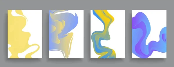 Conjunto Cubiertas Abstractas Modernas Forma Abstracta Composición Diseño Futurista Minimalista — Vector de stock