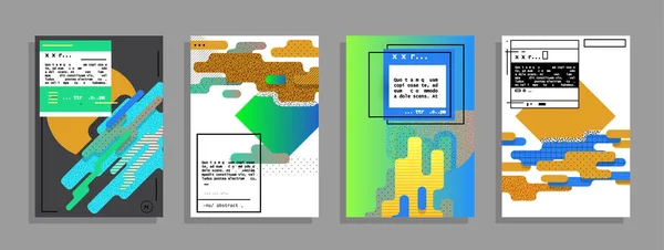 现代抽象封面集 摘要构图 未来派的最小设计 第10部分 — 图库矢量图片