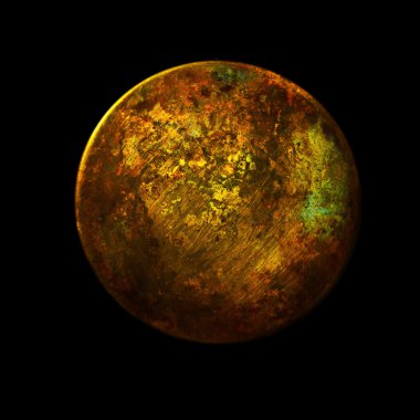 Soyut gezegenin yüzey astronomi stil üzerinde siyah backgr izole