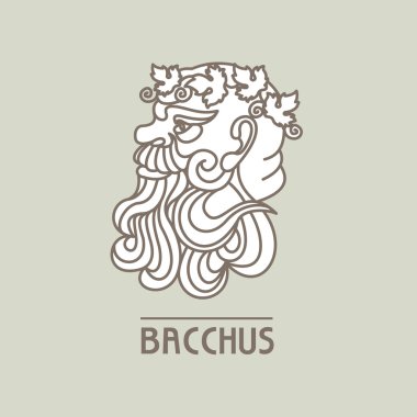 Bacchus. The God of wine. Vector logo. clipart