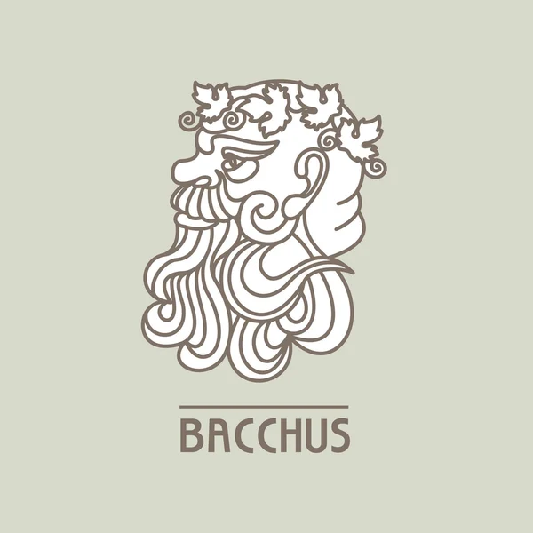 Bacchus. Le Dieu du vin. Logo vectoriel . — Image vectorielle