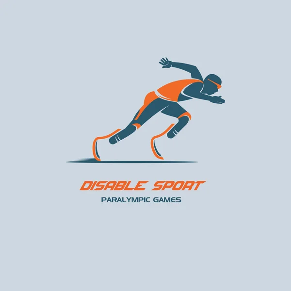 Atleta disabile. Giochi paraolimpici. logo vettoriale . — Vettoriale Stock