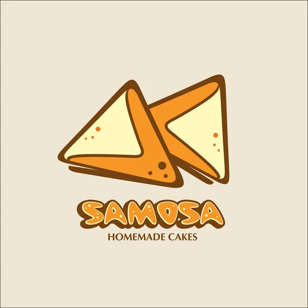 Samosa. Vektör logosu. Bir ev fırın.
