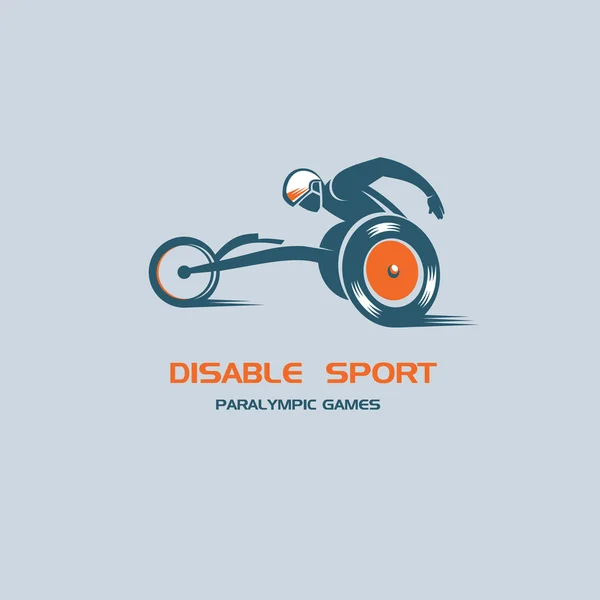 L'atleta disabile in sedia a rotelle. Giochi paraolimpici. V — Vettoriale Stock