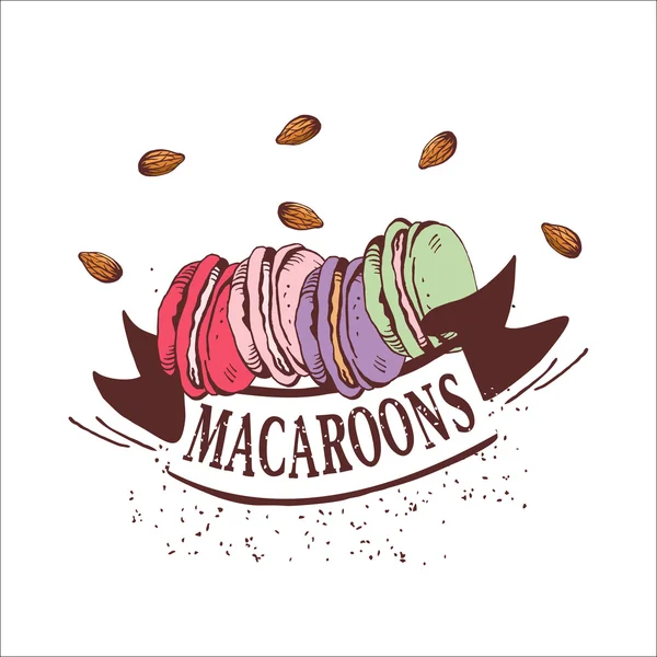 Macaroons - mão desenhada em vetor. Vintage. Ilustração vetorial , —  Vetores de Stock