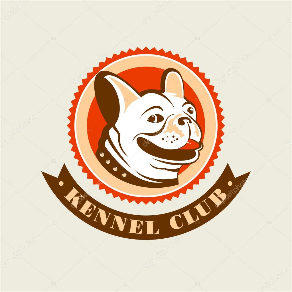 Dog. Kennel club. Vector badge, logo, label.