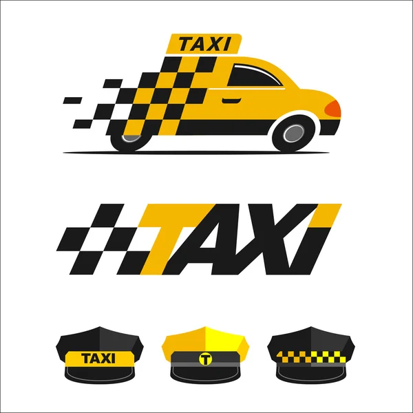 Un taxi. Logos vectoriels. Icônes — Image vectorielle